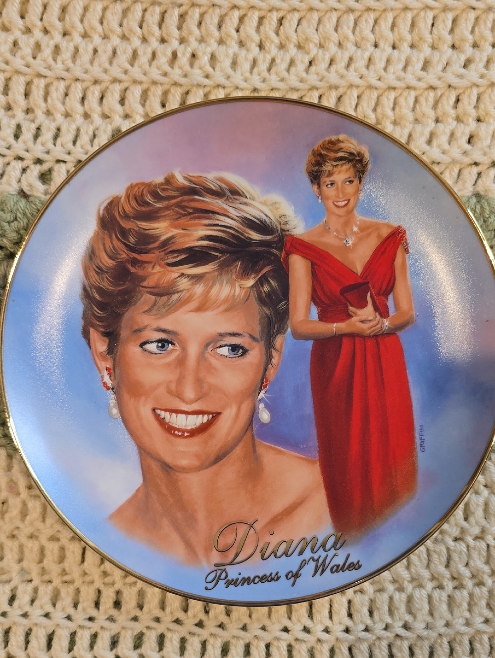 Diana Princess of Wales Collectible Plate, The Bradford Exchange, limited 8"